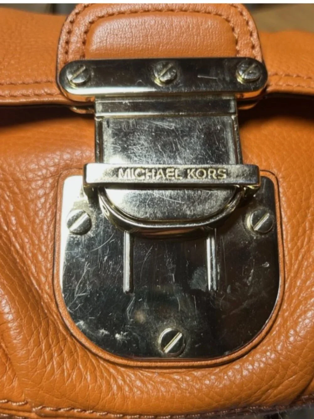 VINTAGE MICHAEL KORS CHARLTON PUMPKIN ORANGE SUPER SOFT LEATHER CROSSBODY PURSE